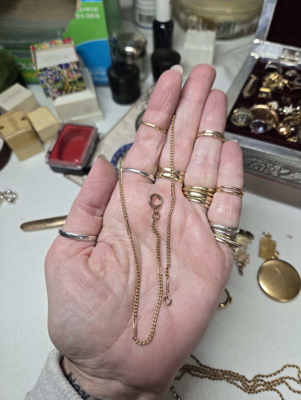 Victorian Gold Filled Watch Chain Necklace - Elegant Women's Jewelry